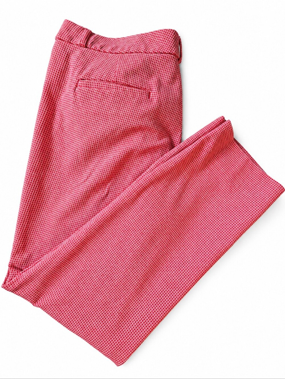 Banana Republic Sloan Fit Coral Pink Geometric Ankle Pants Size 12